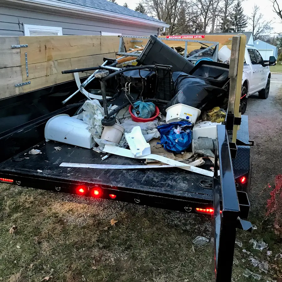 Roll-off dumpster delivered to a residential driveway in Crystal Lake