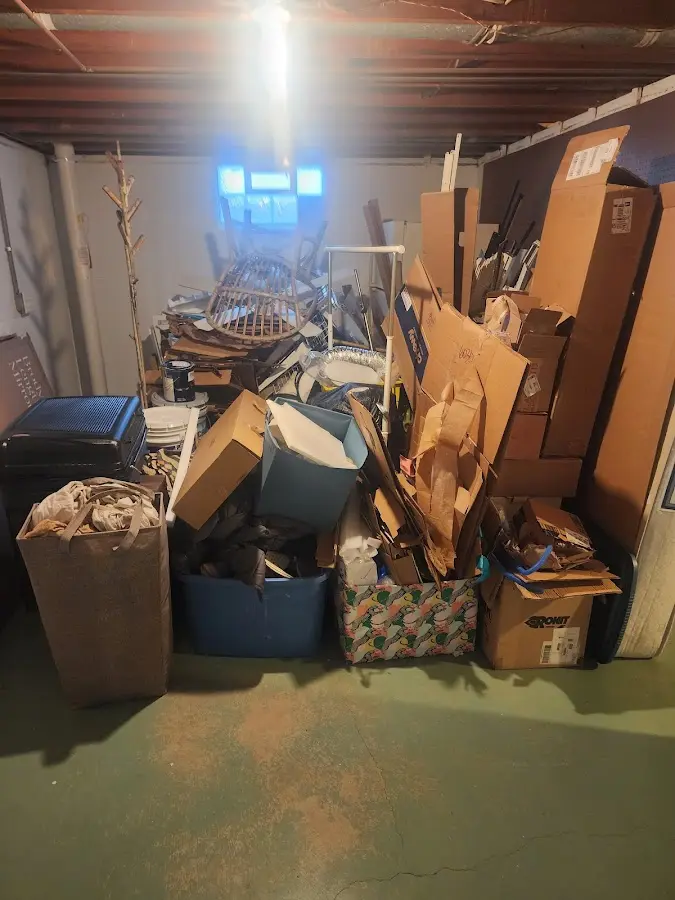 Roll-off dumpster container at job site for Concrete Dumpster Rental in Crystal Lake